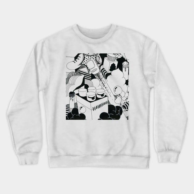 TOY DREAM_Black and White Crewneck Sweatshirt by ADEHLALEE